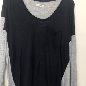 Madewell navy and gray long sleeve